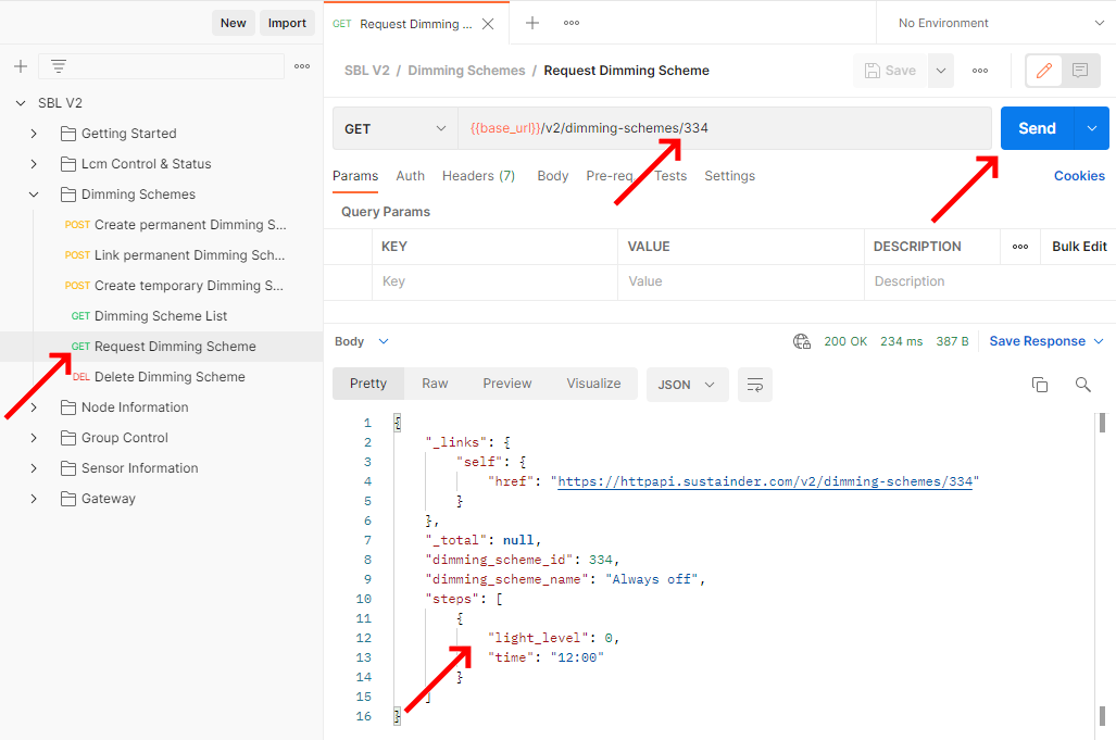 Requesting a specific dimming scheme img