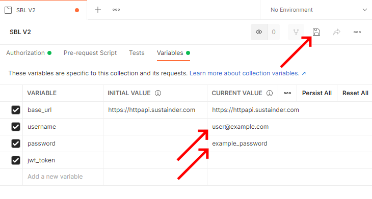 Add Credentials used for authentication img