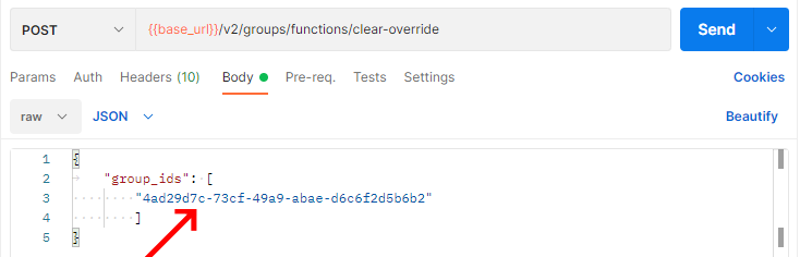 Clears the override on all members of the group img