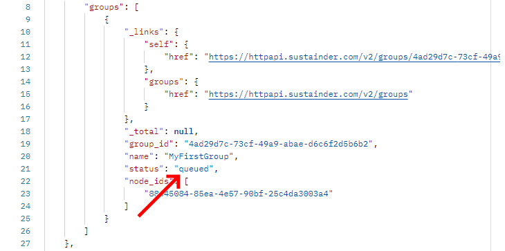 Show the new group as 'queued' in the group list img