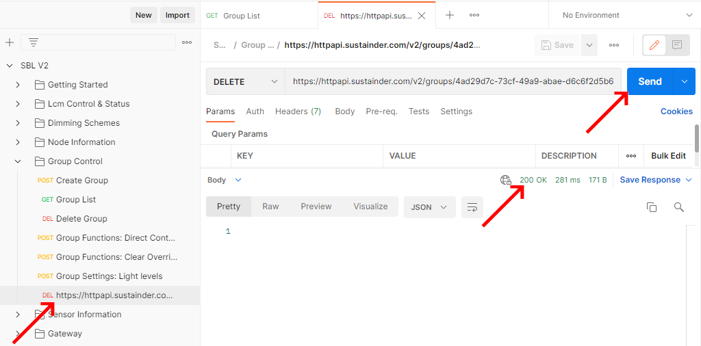 Send the delete command img